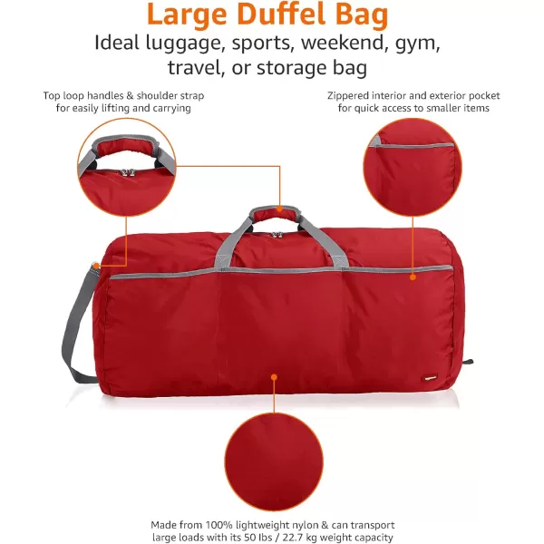 Amazon Basics Large Nylon Duffel BagRed