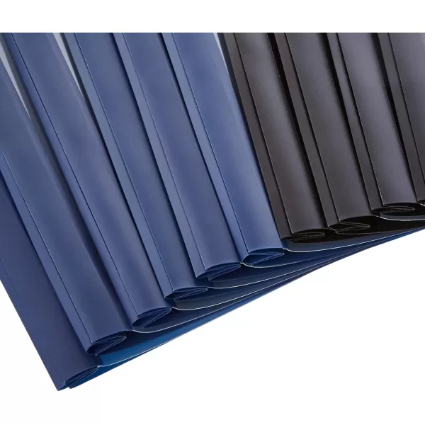Amazon Basics Letter Size Clear Front Poly Report Cover with Metal Prong  25Pack Assorted Black and Navy25pack