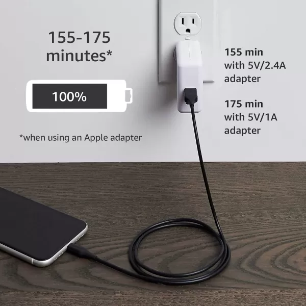 Amazon Basics Lightning to USBA Cable for iPhone 10 Feet White3 Feet 2Pack Black