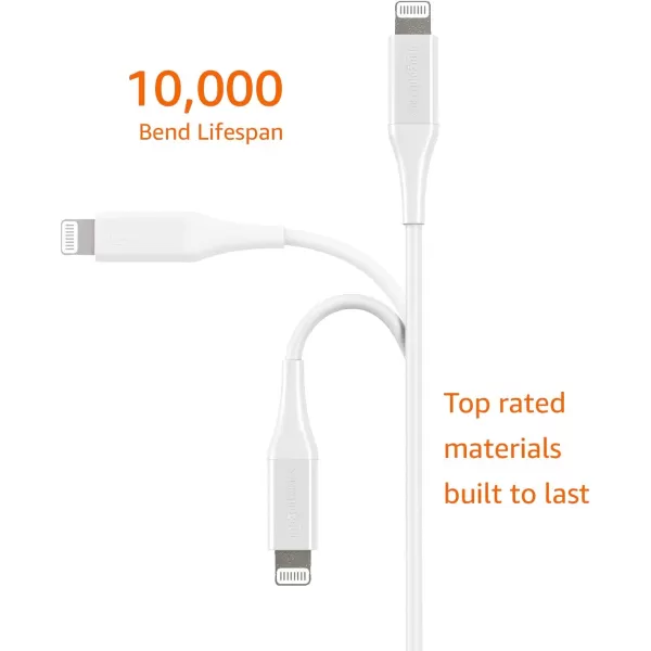 Amazon Basics Lightning to USBA Cable for iPhone 10 Feet White3 Feet 2Pack White