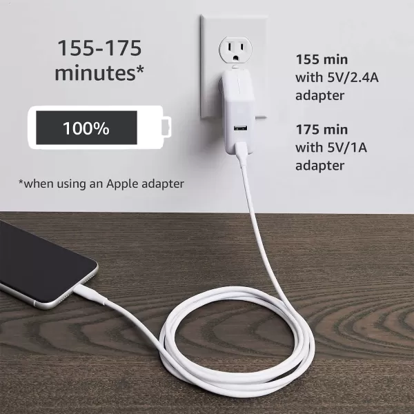 Amazon Basics Lightning to USBA Cable for iPhone 10 Feet White6 Feet 1Pack White