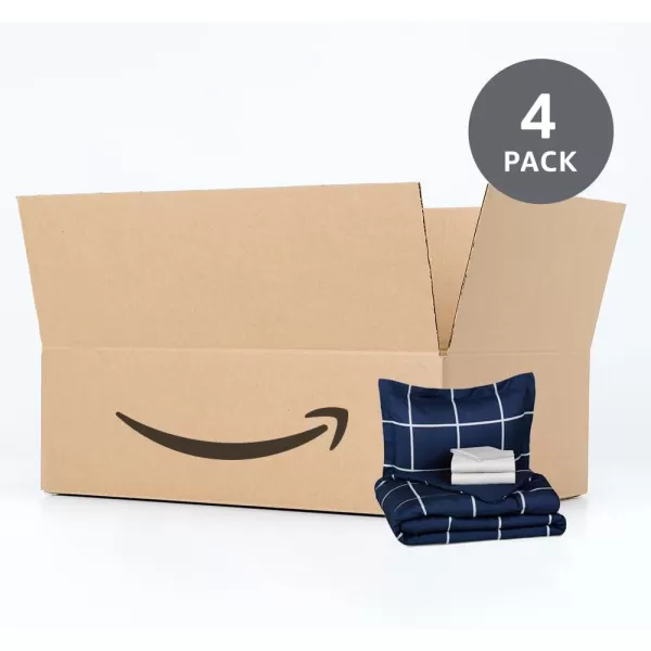 Amazon Basics Lightweight Microfiber BedinaBag Comforter 5Piece Bedding Set Twin XL Red Buffalo Plaid Gingham4Pack TwinTwin XL Navy Simple Plaid