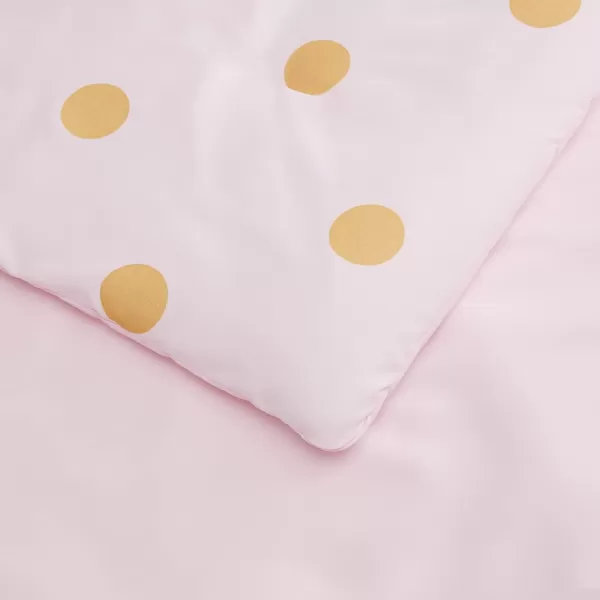 Amazon Basics Lightweight Microfiber BedinaBag Comforter 5Piece Bedding Set TwinTwin XL Navy with Simple PlaidGold Dots on Pink FullQueen