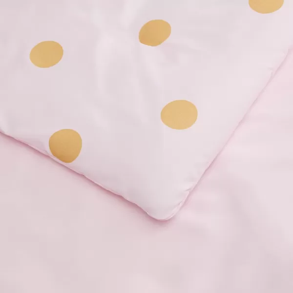 Amazon Basics Lightweight Microfiber BedinaBag Comforter 5Piece Bedding Set TwinTwin XL Navy with Simple PlaidGold Dots on Pink TwinTwin XL