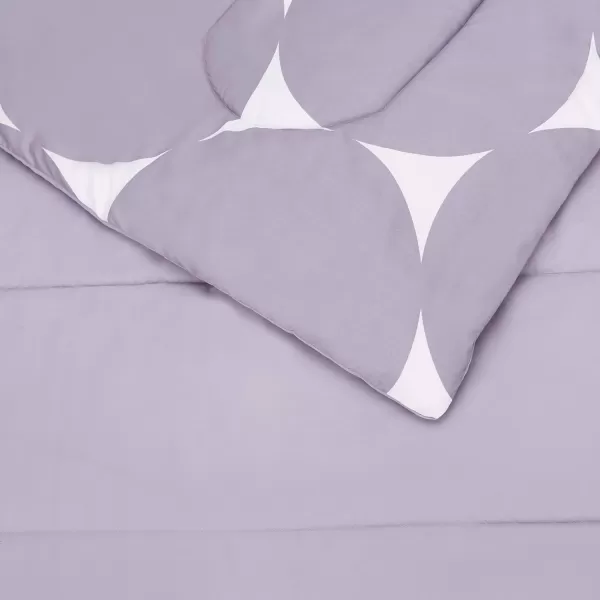 Amazon Basics Lightweight Microfiber BedinaBag Comforter 5Piece Bedding Set TwinTwin XL Navy with Simple PlaidPurple Mod Dot TwinTwin XL