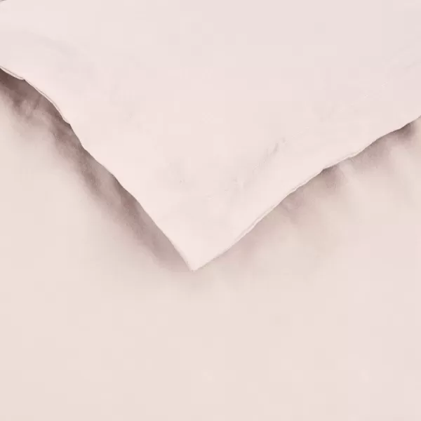 Amazon Basics Lightweight Microfiber Duvet Cover Set with Snap Buttons FullQueen Bright WhiteBlush FullQueen Zipper