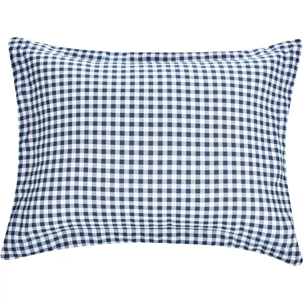 Amazon Basics Lightweight Microfiber Duvet Cover Set with Snap Buttons FullQueen Bright WhiteGingham Plaid King Zipper