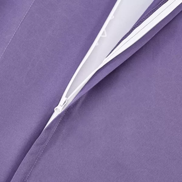 Amazon Basics Lightweight Microfiber Duvet Cover Set with Snap Buttons FullQueen Bright WhitePurple Floral King Zipper