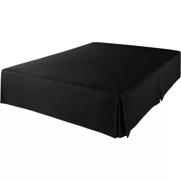 Amazon Basics Lightweight Pleated Bed Skirt Queen Dark GreyFull Black