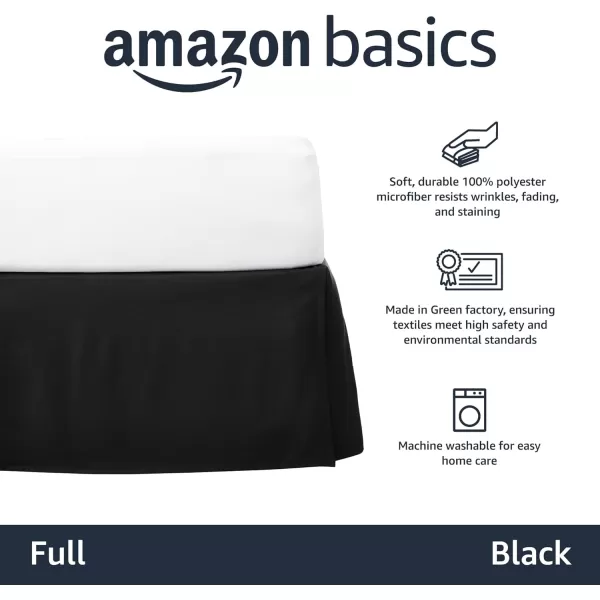 Amazon Basics Lightweight Pleated Bed Skirt Queen Dark GreyFull Black