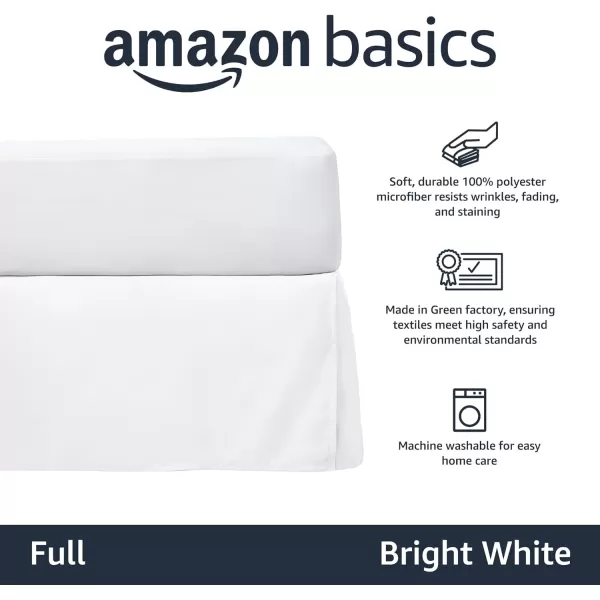 Amazon Basics Lightweight Pleated Bed Skirt Queen Dark GreyFull Bright White