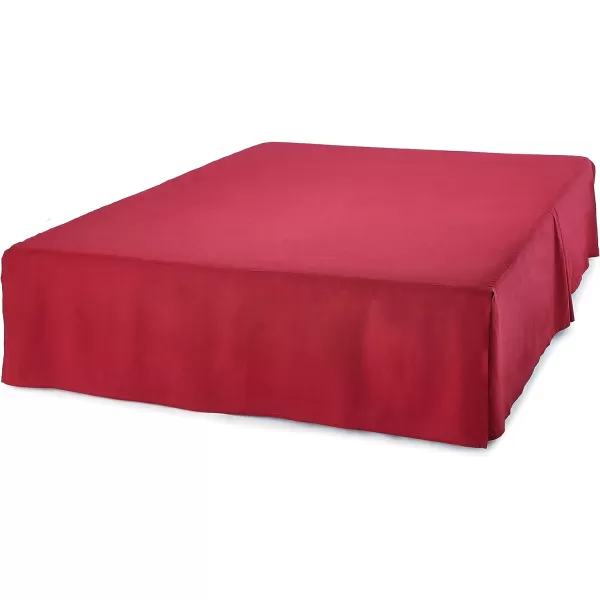 Amazon Basics Lightweight Pleated Bed Skirt Queen Dark GreyFull Burgundy