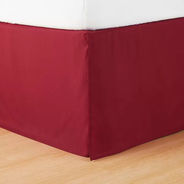 Amazon Basics Lightweight Pleated Bed Skirt Queen Dark GreyFull Burgundy