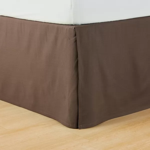 Amazon Basics Lightweight Pleated Bed Skirt Queen Dark GreyFull Chocolate