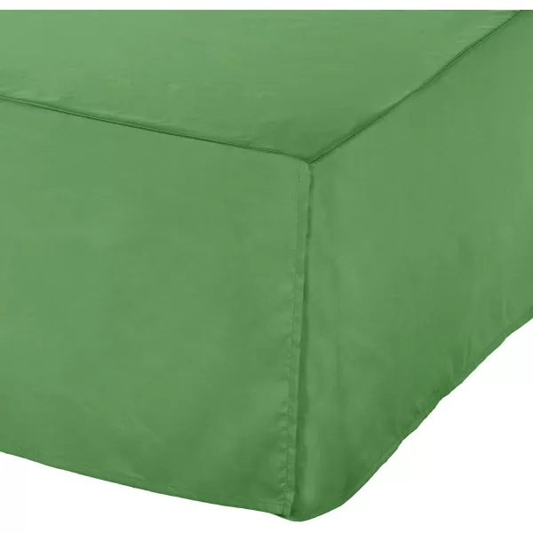 Amazon Basics Lightweight Pleated Bed Skirt Queen Dark GreyFull Grass Green