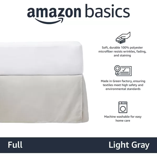 Amazon Basics Lightweight Pleated Bed Skirt Queen Dark GreyFull Light Grey