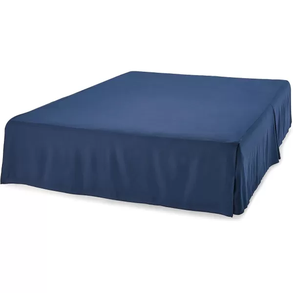 Amazon Basics Lightweight Pleated Bed Skirt Queen Dark GreyFull Navy Blue