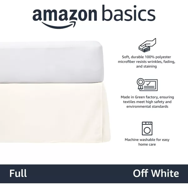 Amazon Basics Lightweight Pleated Bed Skirt Queen Dark GreyFull Off White