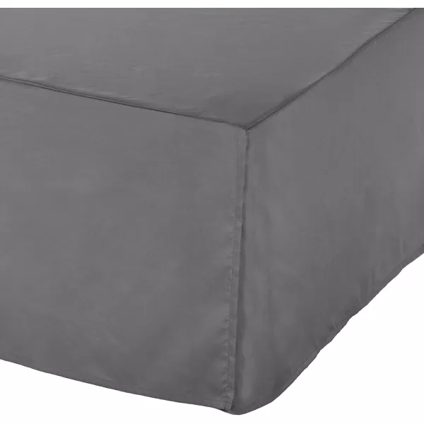 Amazon Basics Lightweight Pleated Bed Skirt Queen Dark GreyFull Stone Gray