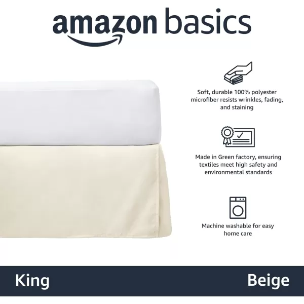 Amazon Basics Lightweight Pleated Bed Skirt Queen Dark GreyKing Beige