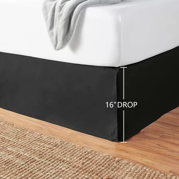 Amazon Basics Lightweight Pleated Bed Skirt Queen Dark GreyKing Black