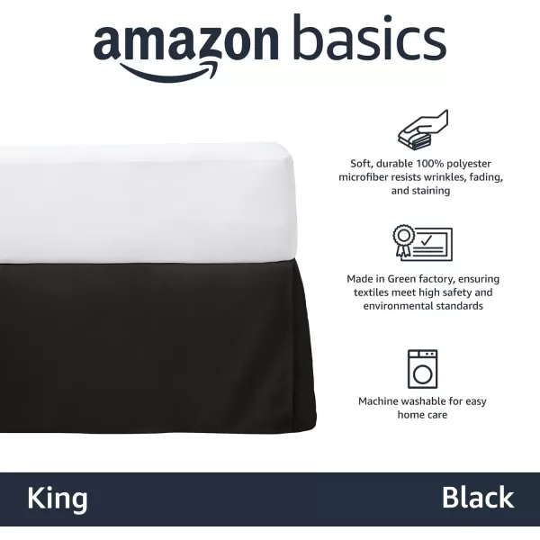 Amazon Basics Lightweight Pleated Bed Skirt Queen Dark GreyKing Black