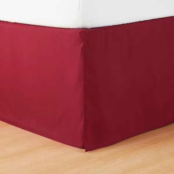 Amazon Basics Lightweight Pleated Bed Skirt Queen Dark GreyKing Burgundy