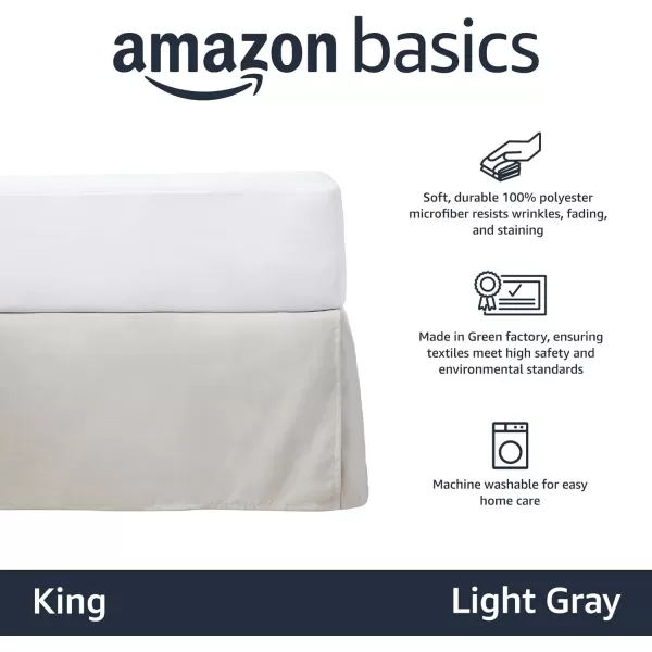 Amazon Basics Lightweight Pleated Bed Skirt Queen Dark GreyKing Light Grey