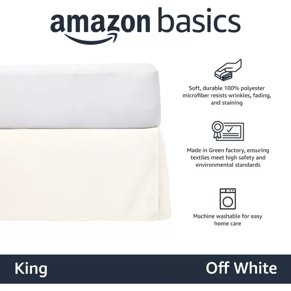 Amazon Basics Lightweight Pleated Bed Skirt Queen Dark GreyKing Off White