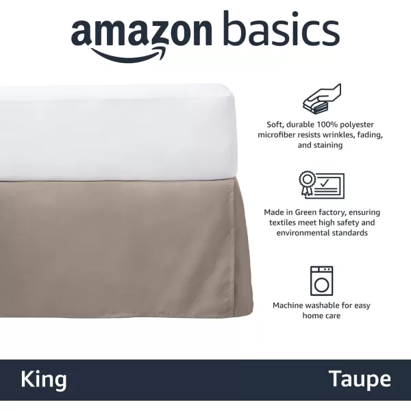 Amazon Basics Lightweight Pleated Bed Skirt Queen Dark GreyKing Taupe