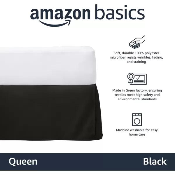 Amazon Basics Lightweight Pleated Bed Skirt Queen Dark GreyQueen Black