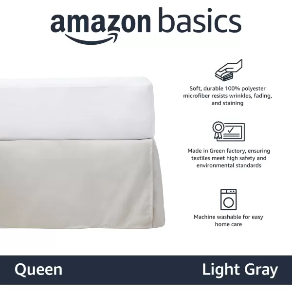 Amazon Basics Lightweight Pleated Bed Skirt Queen Dark GreyQueen Light Grey