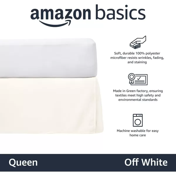 Amazon Basics Lightweight Pleated Bed Skirt Queen Dark GreyQueen Off White