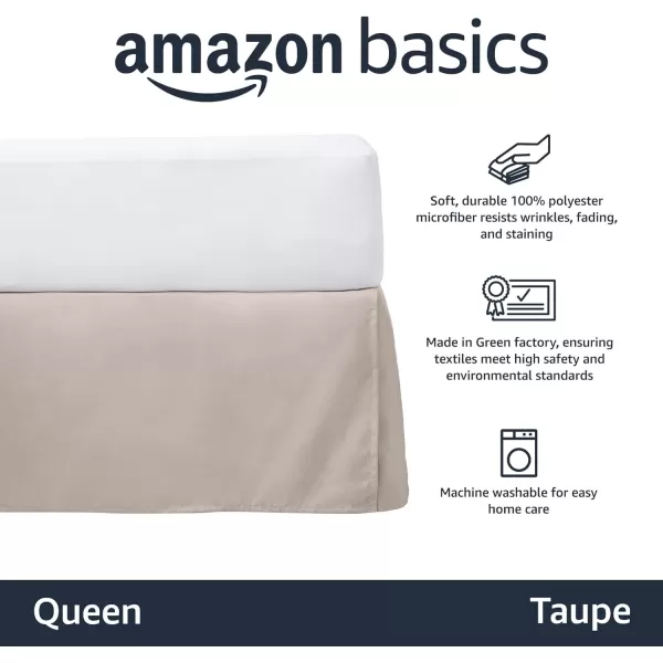 Amazon Basics Lightweight Pleated Bed Skirt Queen Dark GreyQueen Taupe