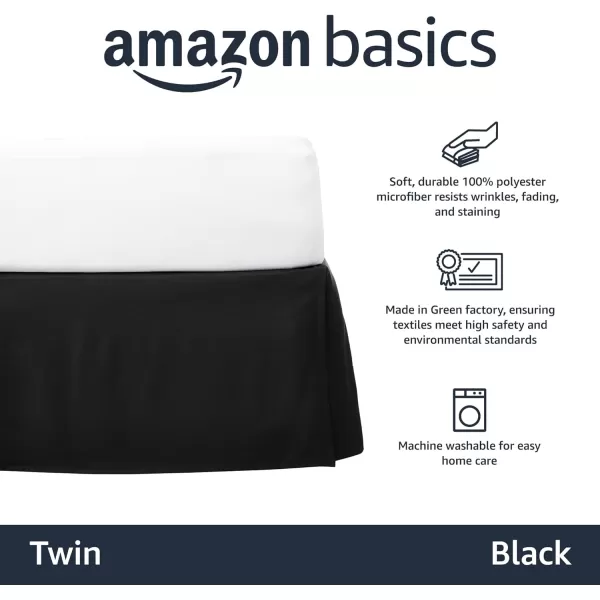 Amazon Basics Lightweight Pleated Bed Skirt Queen Dark GreyTwin Black