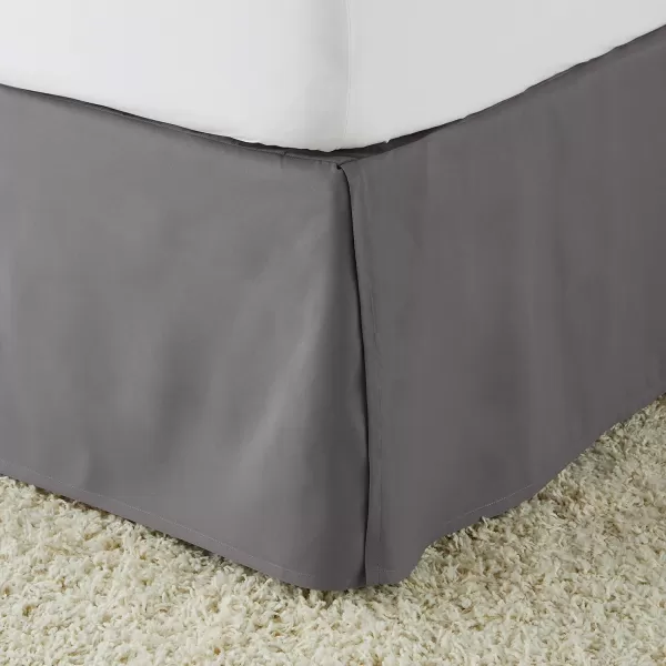 Amazon Basics Lightweight Pleated Bed Skirt Queen Dark GreyTwin Stone Gray