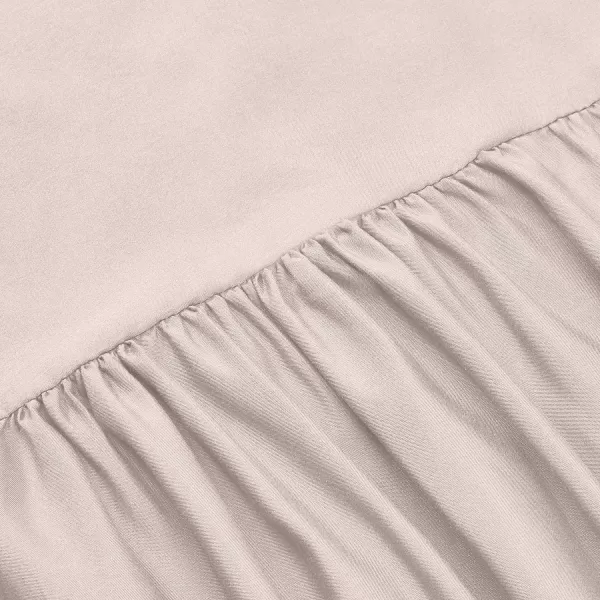 Amazon Basics Lightweight Ruffled Bed Skirt Classic Style Soft and Stylish 100 Microfiber With 16 Drop Queen Bright White SolidFull Blush Pink