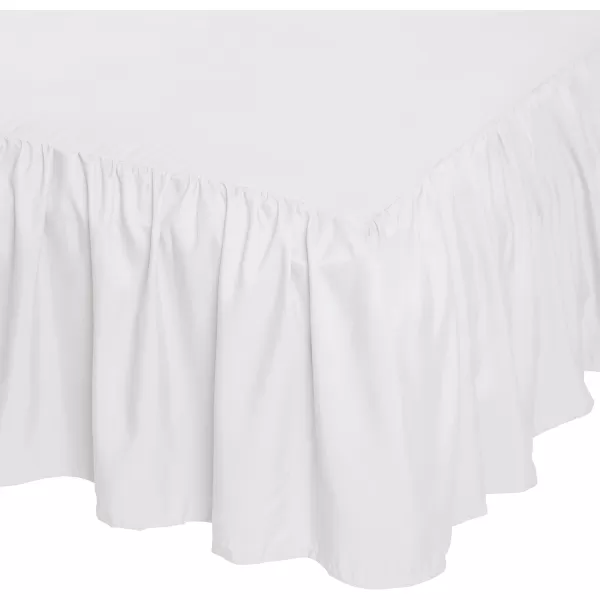 Amazon Basics Lightweight Ruffled Bed Skirt Classic Style Soft and Stylish 100 Microfiber With 16 Drop Queen Bright White SolidQueen Bright White