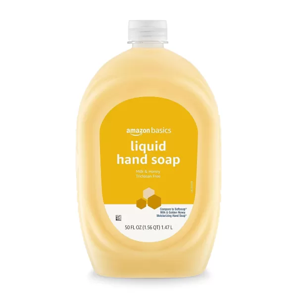 Amazon Basics Liquid Hand Soap Refill Milk and Honey Scent Triclosanfree 50 Fluid Ounces Pack of 1Milk amp Honey 50 Fl Oz Pack of 2