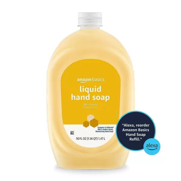Amazon Basics Liquid Hand Soap Refill Milk and Honey Scent Triclosanfree 50 Fluid Ounces Pack of 1Milk amp Honey 50 Fl Oz Pack of 2