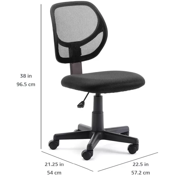 Amazon Basics LowBack Computer Task Office Desk Chair with Swivel Casters 2125D x 225W x 38H BlueBlack
