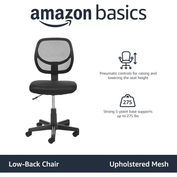 Amazon Basics LowBack Computer Task Office Desk Chair with Swivel Casters 2125D x 225W x 38H BlueBlack