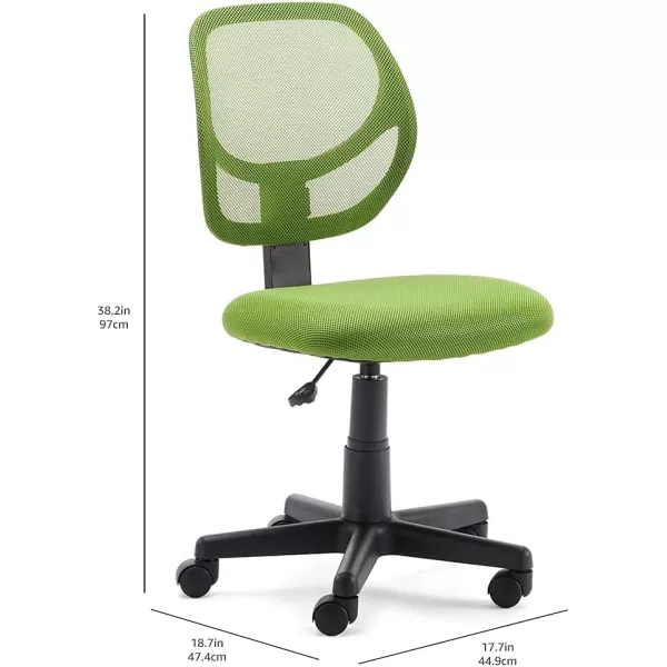 Amazon Basics LowBack Computer Task Office Desk Chair with Swivel Casters 2125D x 225W x 38H BlueGreen