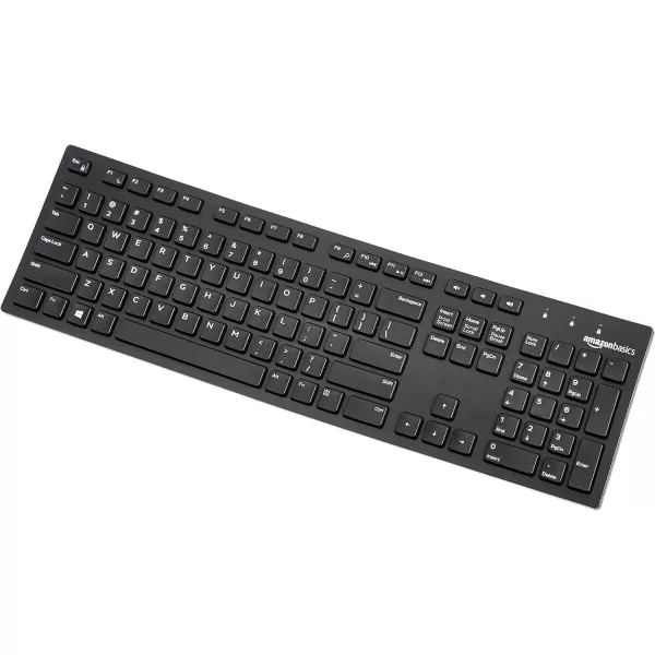Amazon Basics LowProfile Wired USB Keyboard with US Layout QWERTY Matte BlackAmazon Basics LowProfile Wired USB Keyboard with US Layout QWERTY Matte Black