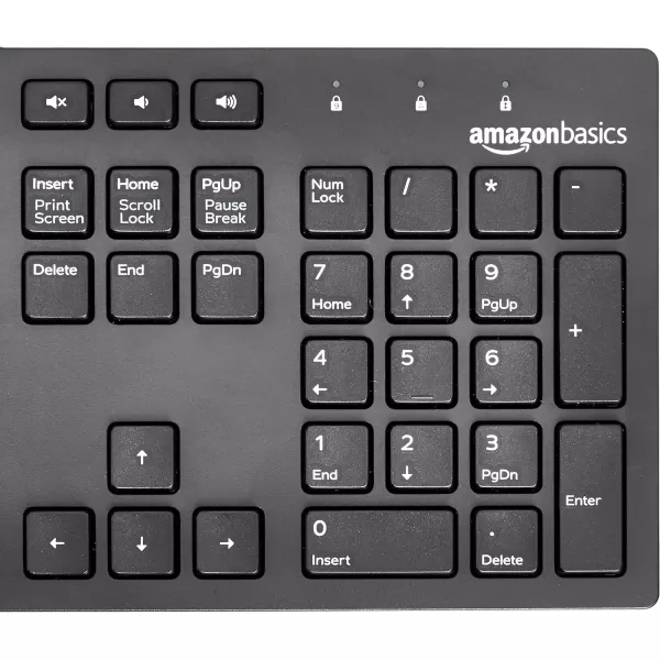 Amazon Basics LowProfile Wired USB Keyboard with US Layout QWERTY Matte BlackAmazon Basics LowProfile Wired USB Keyboard with US Layout QWERTY Matte Black