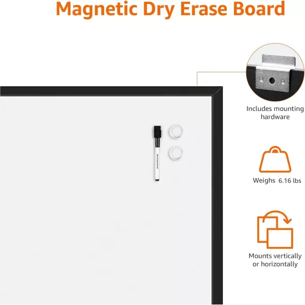Amazon Basics Magnetic Dry Erase White Board 36 x 24Inch Aluminum Frame SilverWhite23x35 Magnetic Wood Frame