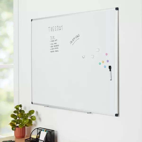 Amazon Basics Magnetic Dry Erase White Board 36 x 24Inch Aluminum Frame SilverWhite36 x 48 Magnetic Aluminum Frame