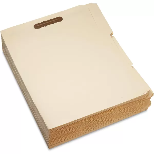 Amazon Basics Manila File Folders with Fasteners Letter Size 100Pack Light BrownLetter 50Pack