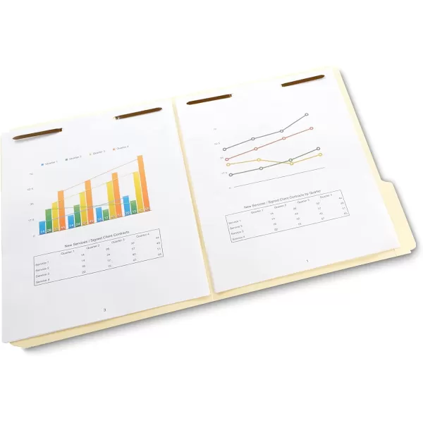 Amazon Basics Manila File Folders with Fasteners Letter Size 100Pack Light BrownLetter 50Pack