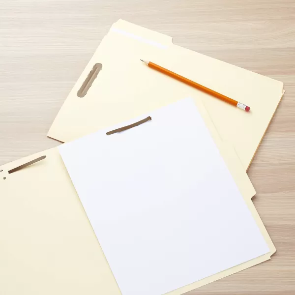 Amazon Basics Manila File Folders with Fasteners Letter Size 100Pack Light BrownLetter 50Pack